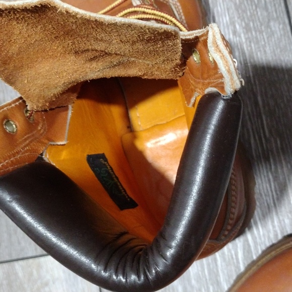 Timberland mens iconic brown and orange leather boots. size 7 - Picture 14 of 16